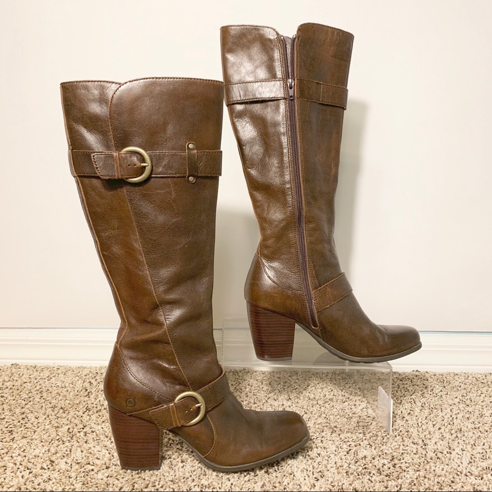 Born Burnished Brown Leather Boots. S 10.
